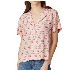 KULE Pink and Cream Blouse